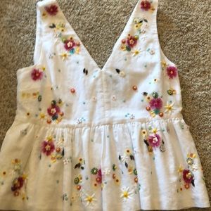 White J Crew sleeveless top size M